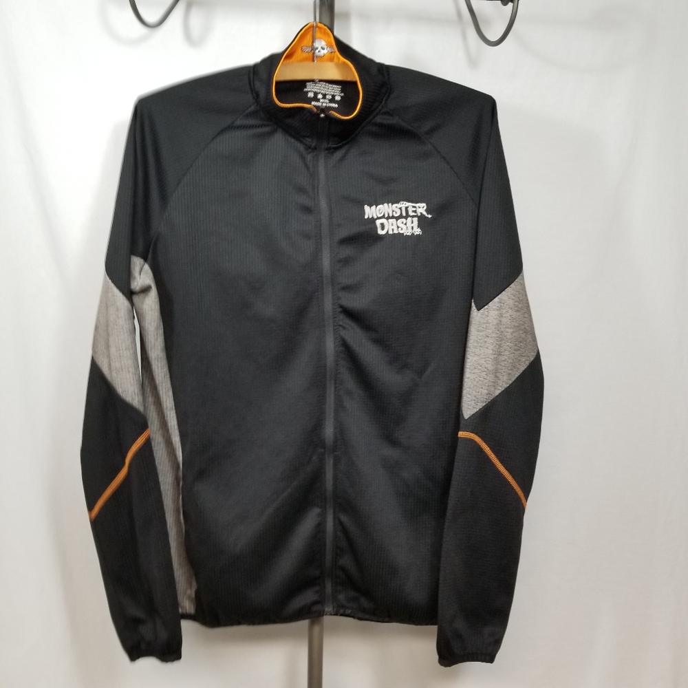 Monster Dash Black Women's Full Zip Mock Neck Long Sleeve Jacket Size X-Large